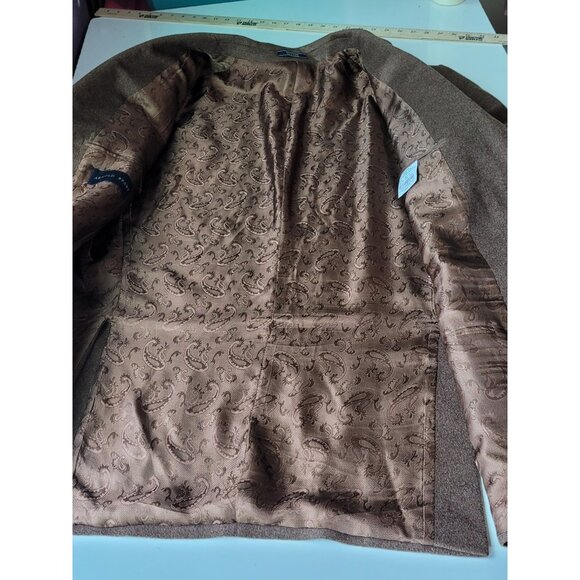 Vintage Arnold Brant Men's Brown Cashmere Mink Blazer Jacket Tag 46L 2 Button - Picture 13 of 16